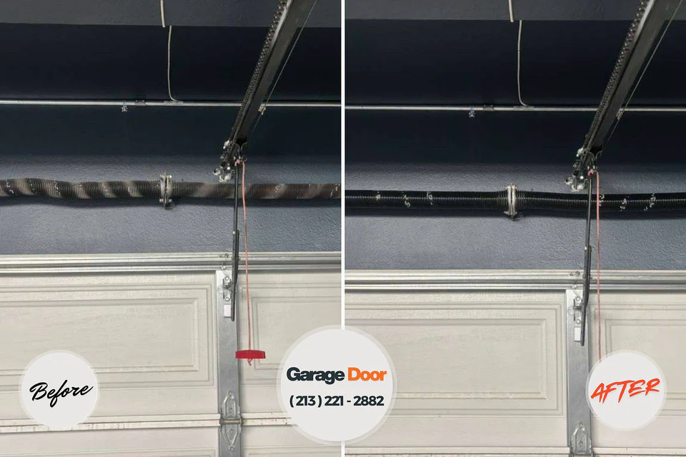 Before and after: garage door repair North Eagle Butte, SD